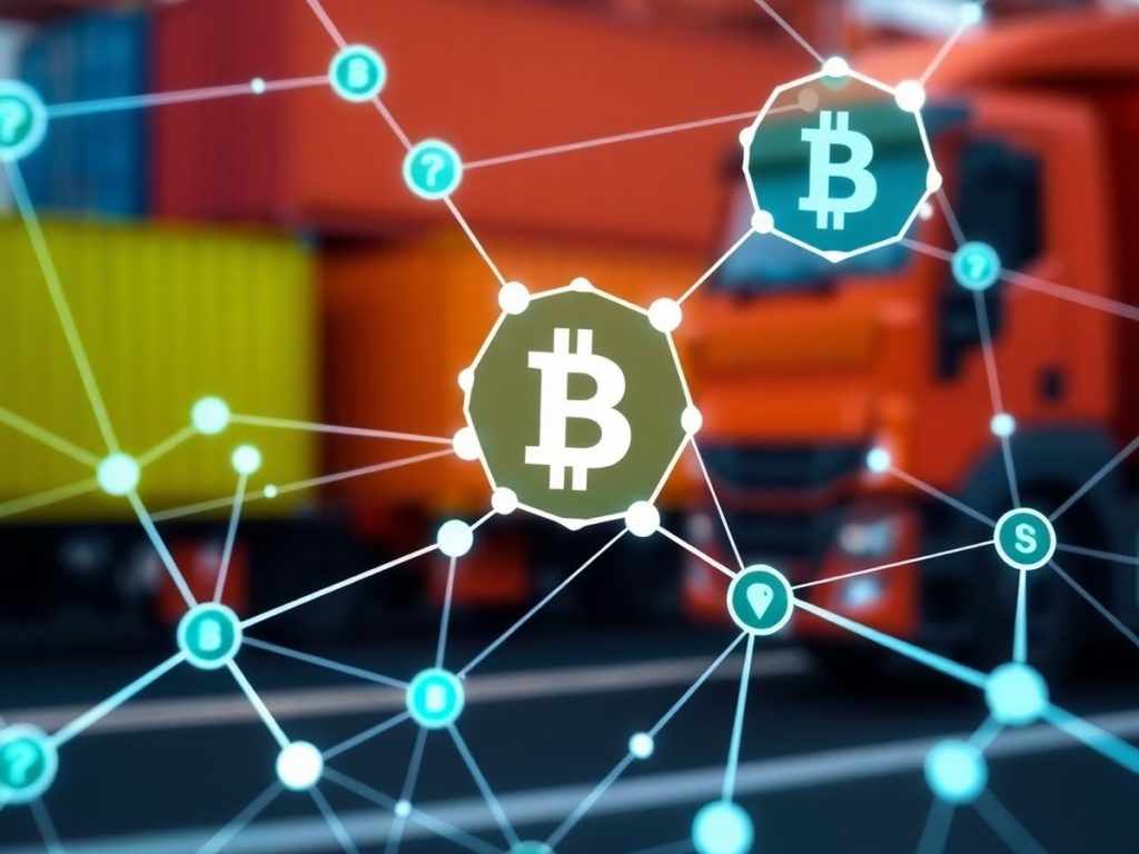 Blockchain în logistică cu containere și camioane